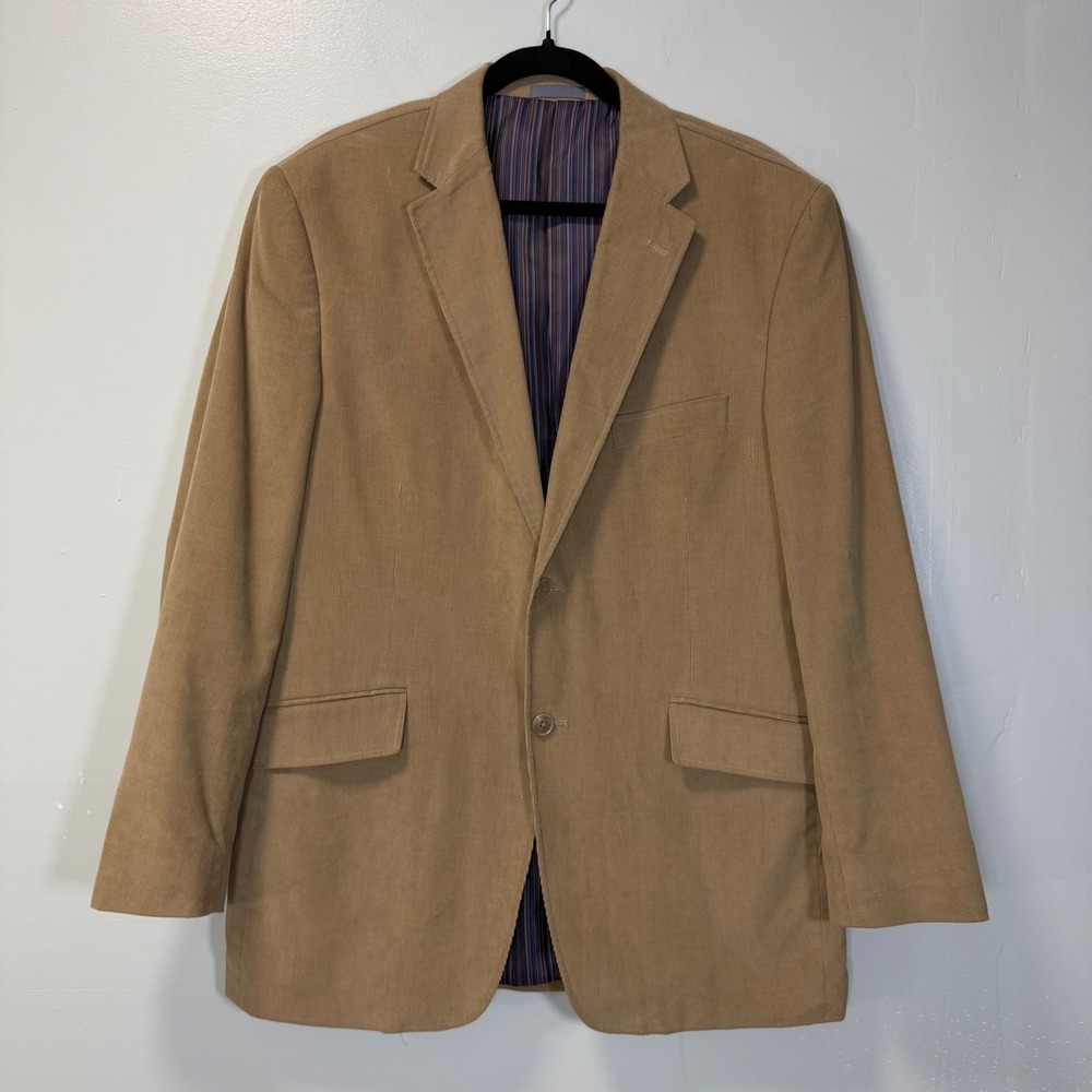 Madison Mens 42R Tan Corduroy Two Button Blazer Sport Coat